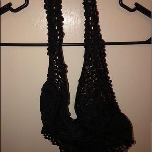 Black lace Aerie halter bralette